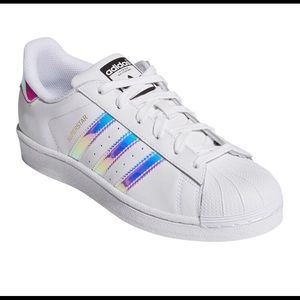 Adidas Superstar White & Metallic Silver Sneakers